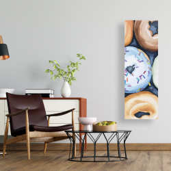Canvas 16 x 48 - Watercolor doughtnuts with icing