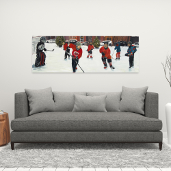 Toile 16 x 48 - Jeunes joueurs de hockey