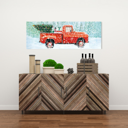 Canvas 16 x 48 - Christmas tree truck