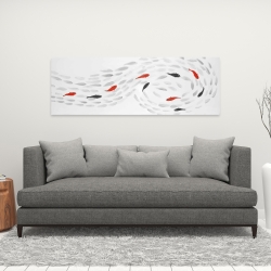 Canvas 16 x 48 - Swimming fish swirl