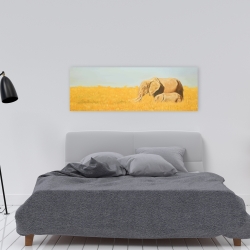 Canvas 16 x 48 - Elephant and its little one