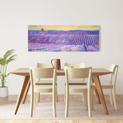 Toile 16 x 48 - Paysage d'un champ de lavande