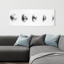 Toile 16 x 48 - éclipse en noir et blanc