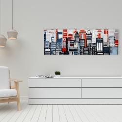 Canvas 16 x 48 - Geometric urban landscape