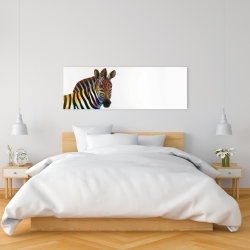 Canvas 16 x 48 - Colorful profile view of a zebra