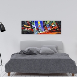 Canvas 16 x 48 - Colorful times square by night