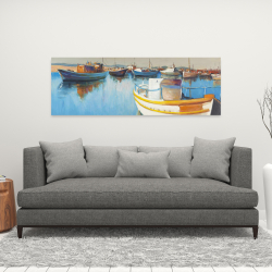 Canvas 16 x 48 - Fishing boats at the marina