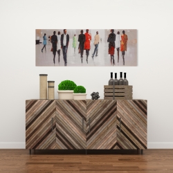 Canvas 16 x 48 -  silhouettes in the street