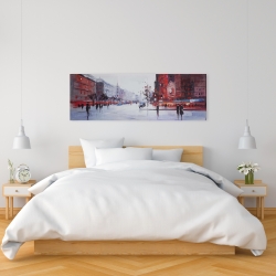Canvas 16 x 48 - Black and red street scene