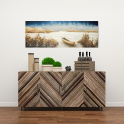Canvas 16 x 48 - Boat in the middle of a swamp