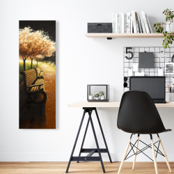 Toile 16 x 48 - Banc de parc par une journée d'automne