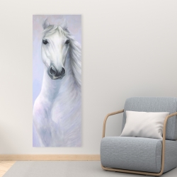 Toile 16 x 48 - Cheval blanc puissant
