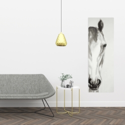 Canvas 16 x 48 - Black & white horse face