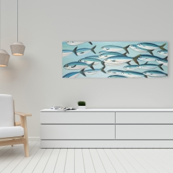 Canvas 16 x 48 - Small fish of caesio caerulaurea