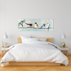 Canvas 16 x 48 - Small colorful birds
