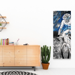 Toile 16 x 48 - Cycliste professionnel bleu