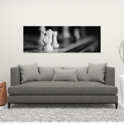 Toile 16 x 48 - Jeux d'échec monochrome