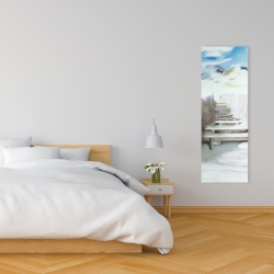 Toile 16 x 48 - Arrêt à la plage
