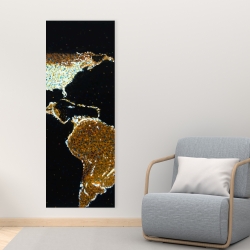 Canvas 16 x 48 - American continent at night