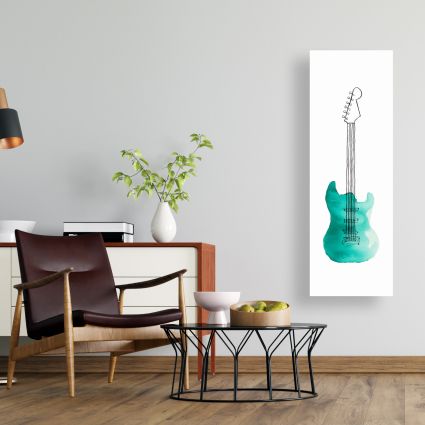 Turquoise electric guitar