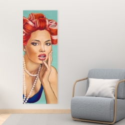Canvas 16 x 48 - Pin up girl with curlers