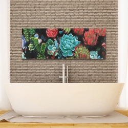 Canvas 16 x 48 - Set of colorful succulents