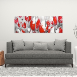 Canvas 16 x 48 - Abstract red tulips