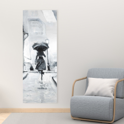 Canvas 16 x 48 - Woman running in the rain