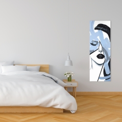 Canvas 16 x 48 - Abstract blue woman portrait