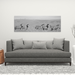 Toile 16 x 48 - Zèbres dans la savane