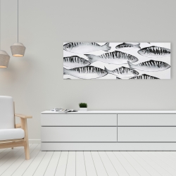 Canvas 16 x 48 - Gray shoal of fish