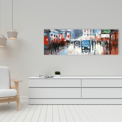 Canvas 16 x 48 - Abstract red and blue city