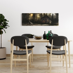 Canvas 16 x 48 - Cabin in the forest