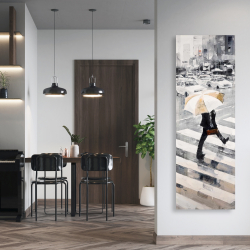 Canvas 20 x 60 - Man walking with his umbrella