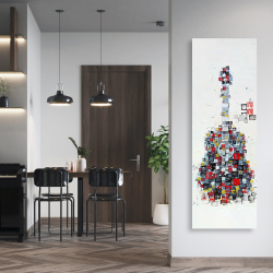 Canvas 20 x 60 - Abstract geometric guitar
