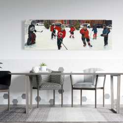 Canvas 20 x 60 - Young hockey players