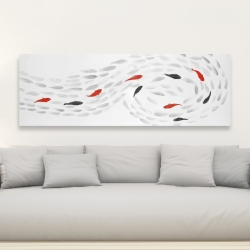 Canvas 20 x 60 - Swimming fish swirl