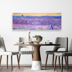 Toile 20 x 60 - Paysage d'un champ de lavande