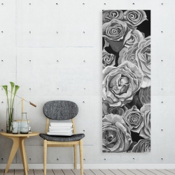 Toile 20 x 60 - Roses en tons de gris