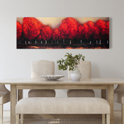 Canvas 20 x 60 - Red dark trees