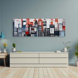 Canvas 20 x 60 - Geometric urban landscape