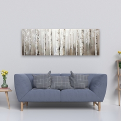 Toile 20 x 60 - Bouleaux blanc sur fond gris