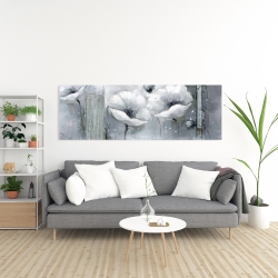 Canvas 20 x 60 - Grayscale flowers