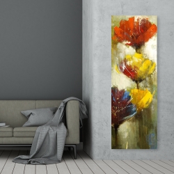 Canvas 20 x 60 - Orange and yellow flowers