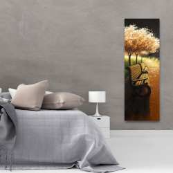 Toile 20 x 60 - Banc de parc par une journée d'automne
