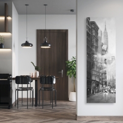 Toile 20 x 60 - Matin dans les rues de new-york monochrome