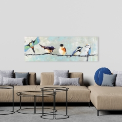 Canvas 20 x 60 - Small colorful birds