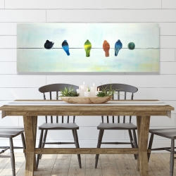 Canvas 20 x 60 - Perched abstract birds