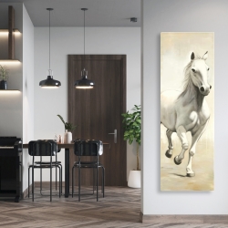 Canvas 20 x 60 - Gallant white horse