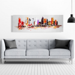Toile 20 x 60 - Ville abstraites aux couleurs vives